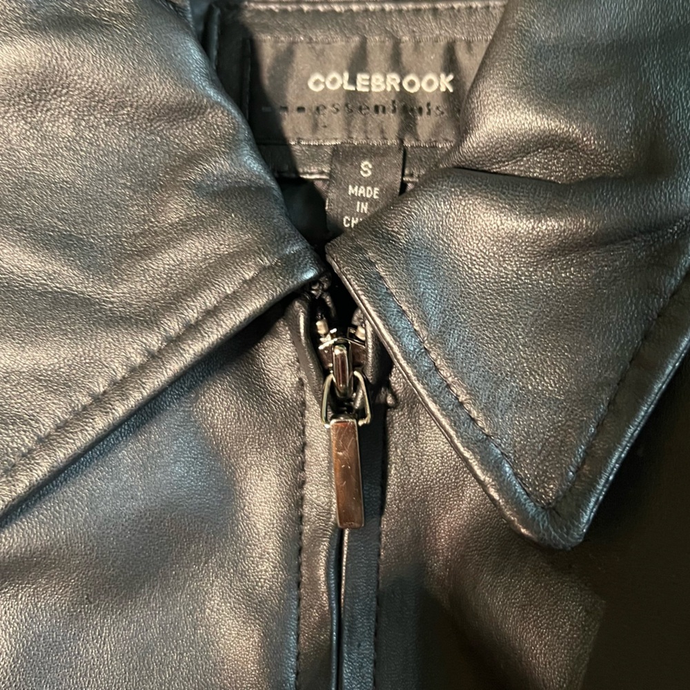 Colebrook Essentials Bikercore Genuine Leather Jacket - Small, Black - Picture 9 of 9